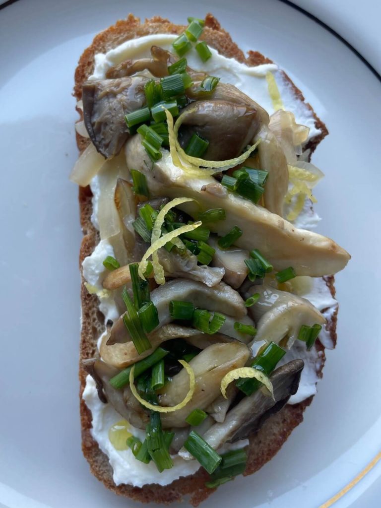 Mascarpone & Oyster Mushrooms Toast