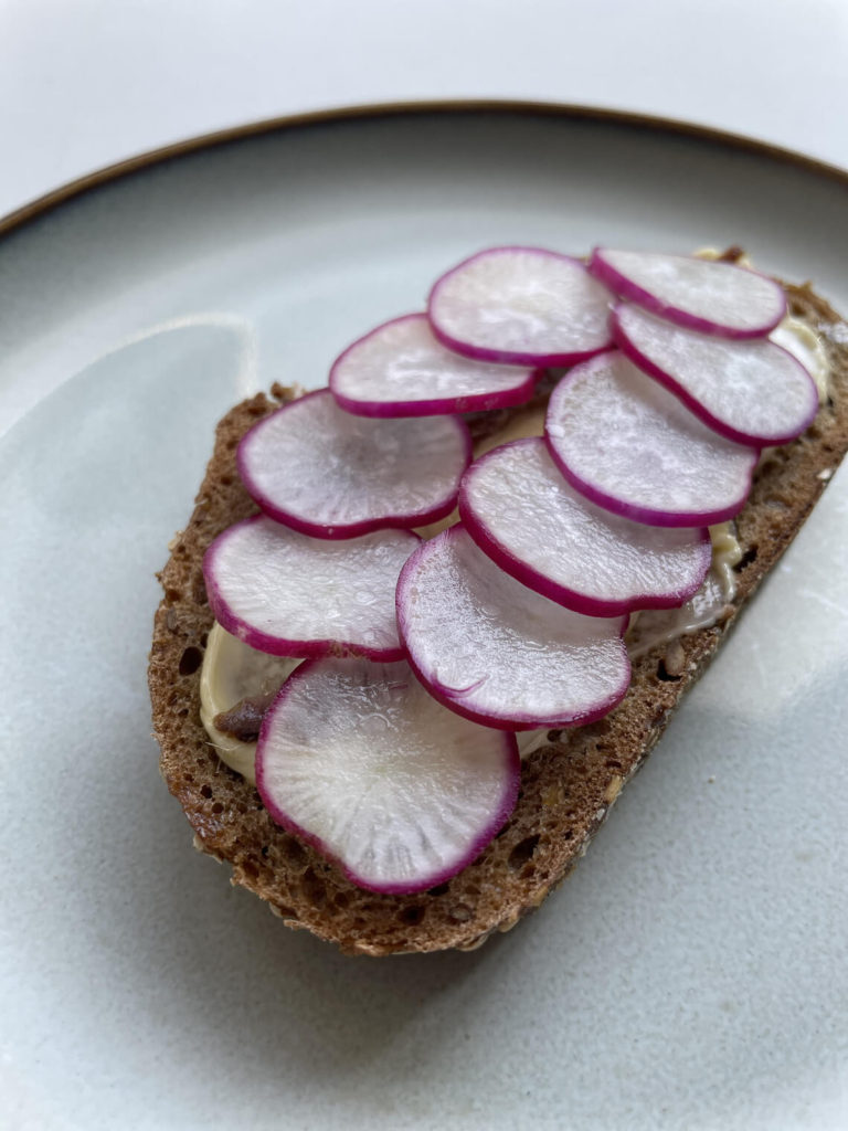 radish and anchovy toast