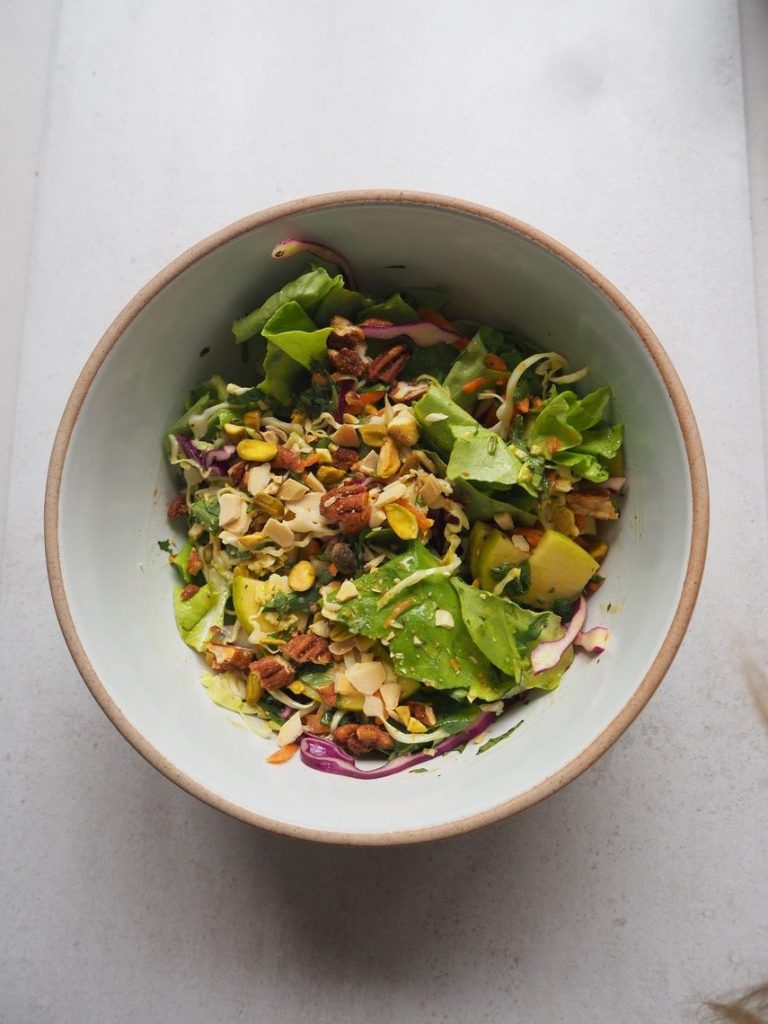 butter lettuce salad with coleslaw