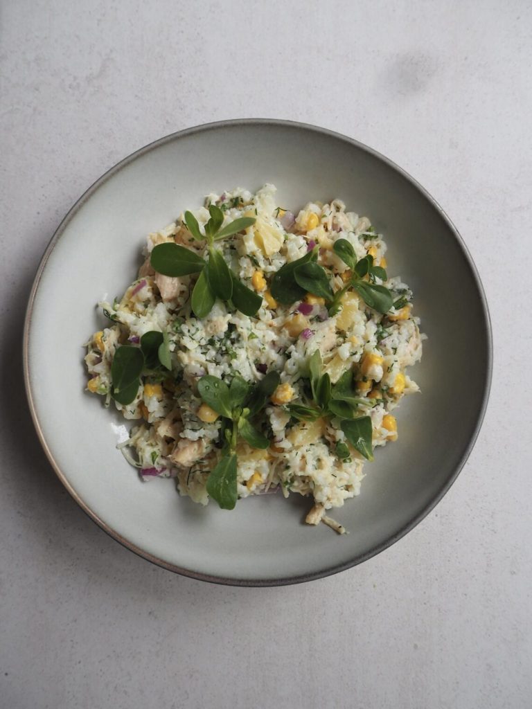 Rice Salad with Chicken, Pineapple and Corn