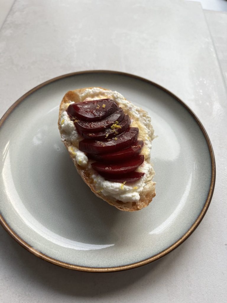 Plum and Ricotta Toast